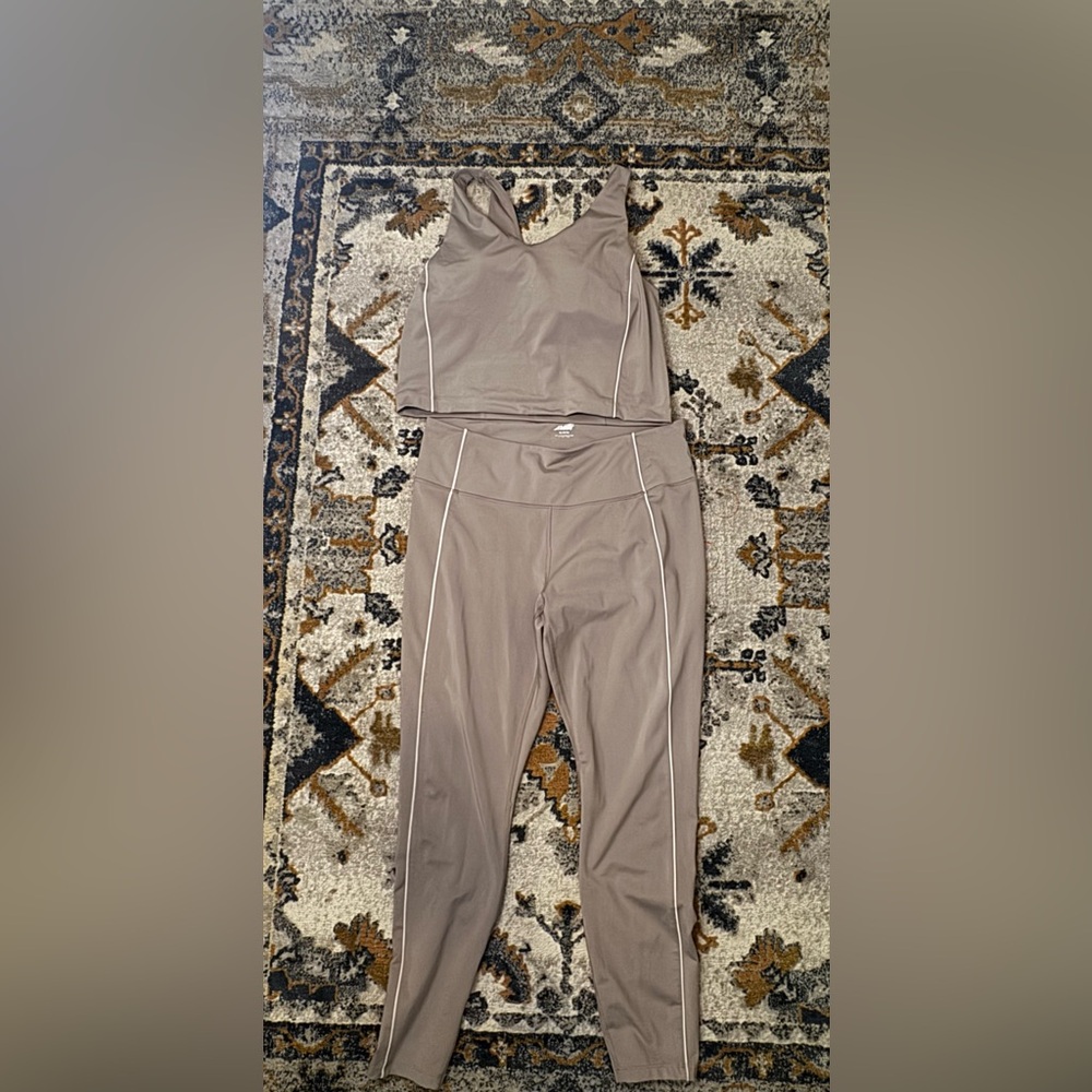 Avia Women's Two-Piece Active Set in Taupe